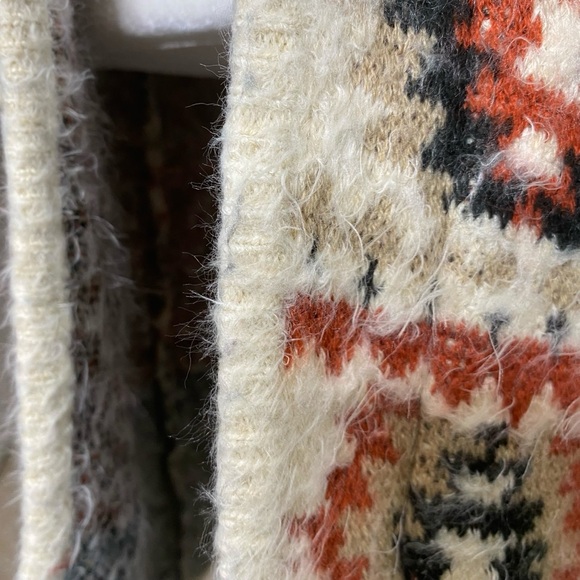 Shyanne Fuzzy Eyelash Boho Southwest Western Cowgirl Cardigan Sweater Duster XS - Picture 6 of 13